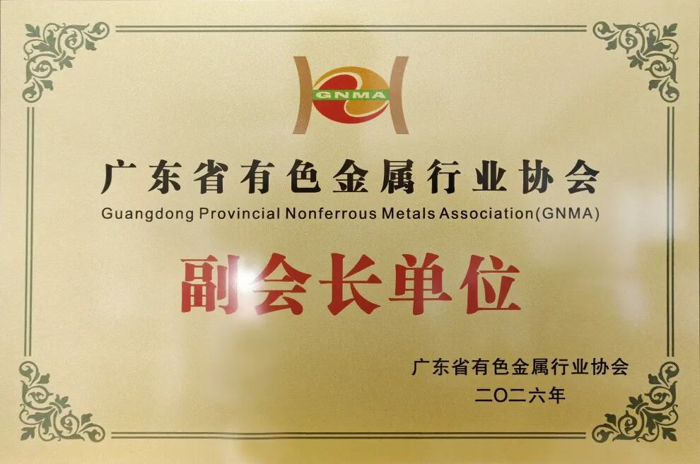 Guangya Holdings nomeada como unidade vice-presidente da Associação da Indústria de Metais Não Ferrosos de Guangdong